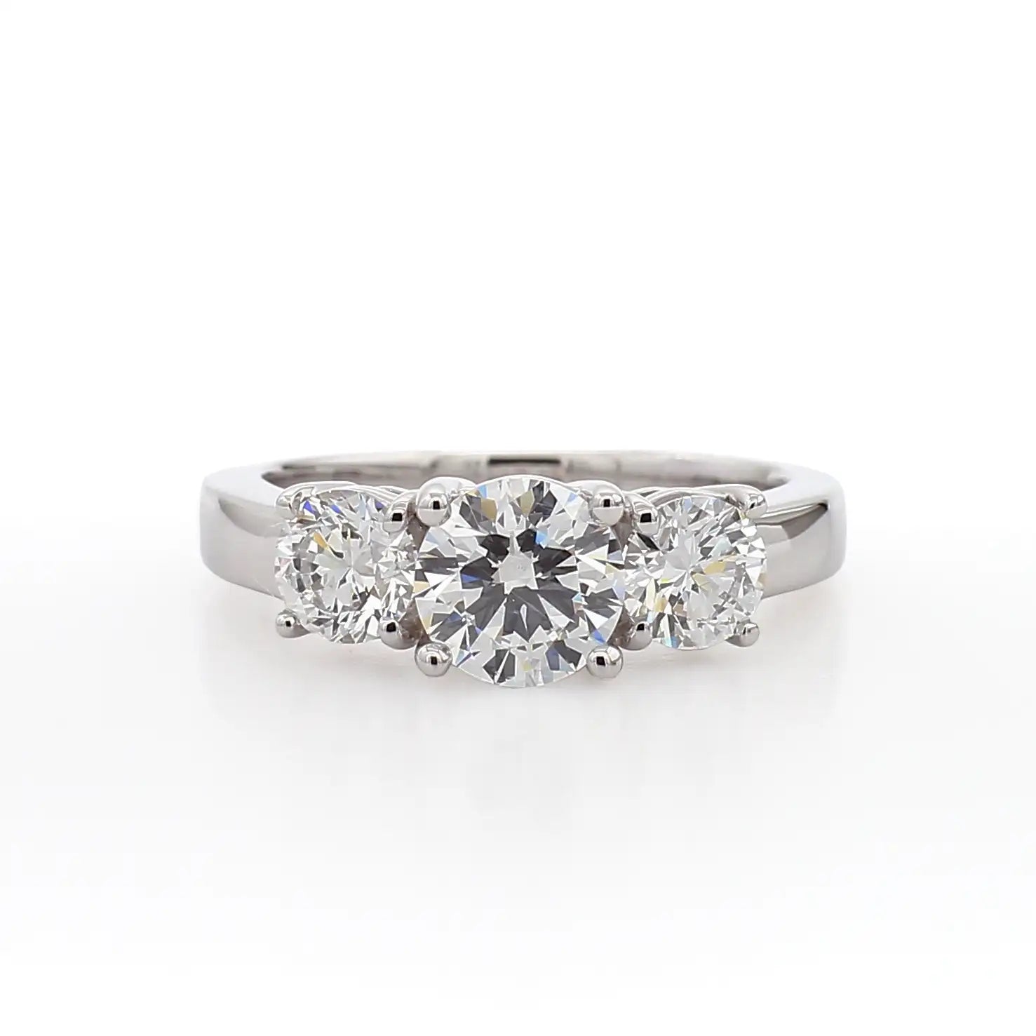 Three Stone Ring - 0.75 cttw - Platinum