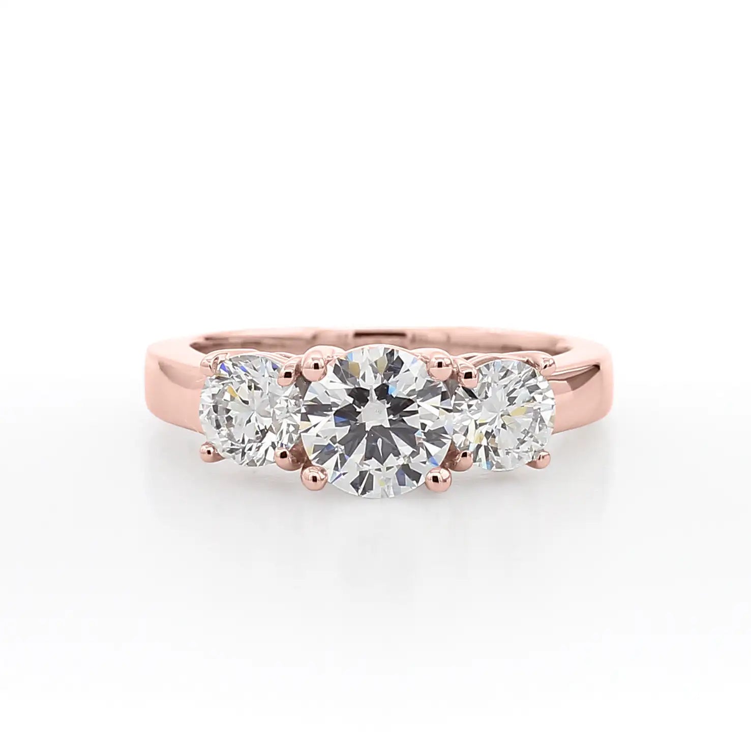 Three Stone Ring - 2.00 cttw - 14k Rose Gold