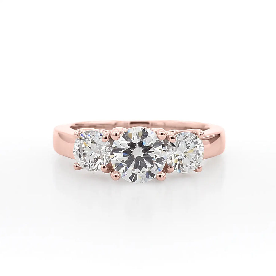 Three Stone Ring - 0.50 cttw - 14k Rose Gold