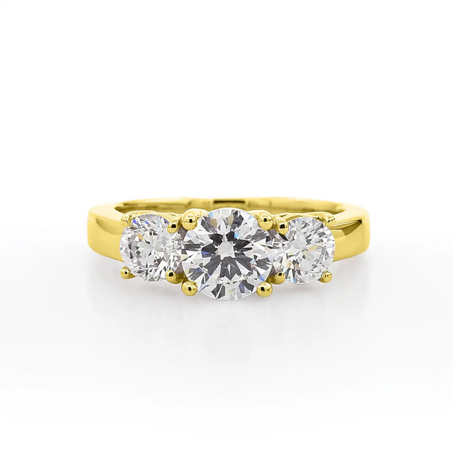 Three Stone Ring - 0.50 cttw - 14k Yellow Gold