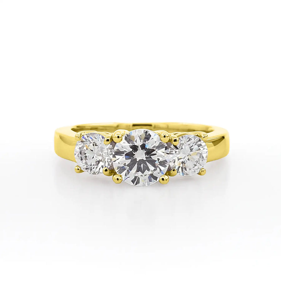 Three Stone Ring - 2.00 cttw - 14k Yellow Gold