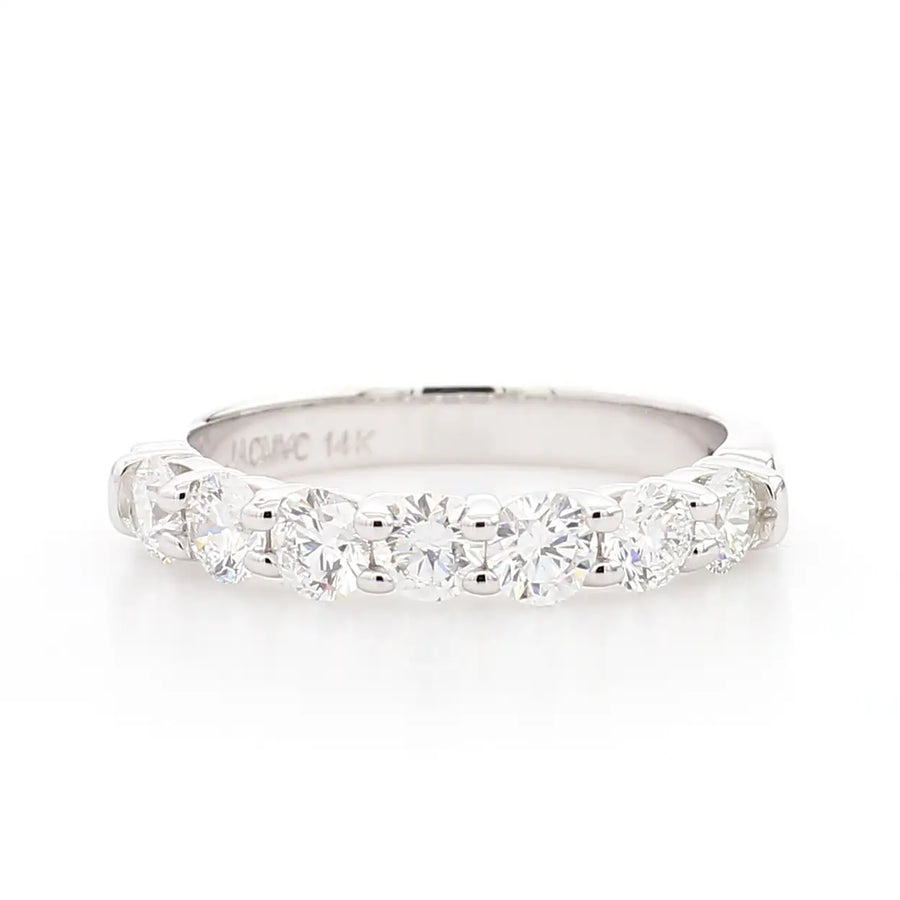 Anniversary Band - 7 stone 0.75 cttw - 14k White Gold